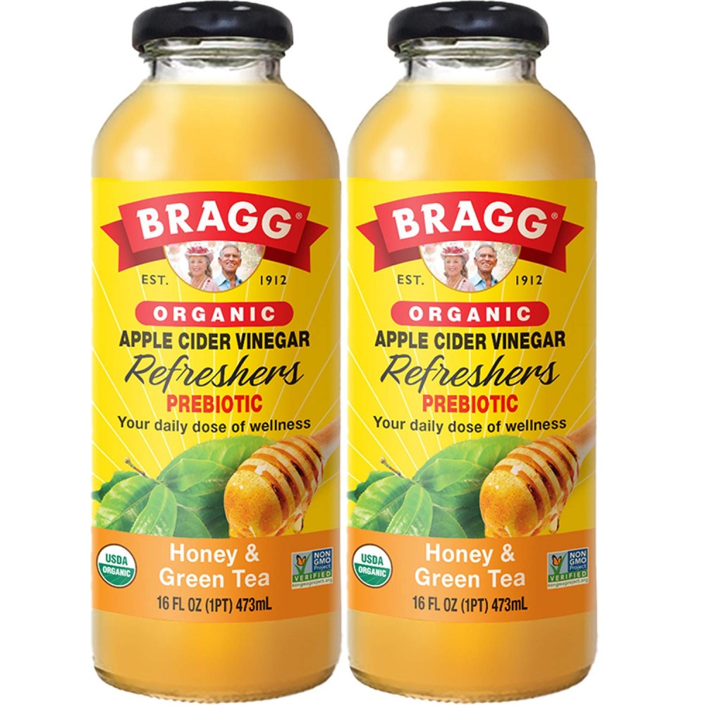 Bragg Organic Apple Cider Vinegar Beverage Honey & Green Tea 16 oz.