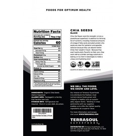 Terrasoul Superfoods Organic Black Chia Seeds 8oz.