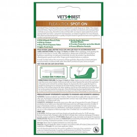 Vet Best Flea and Tick Spot-on Drops for Dogs Over 40lbs