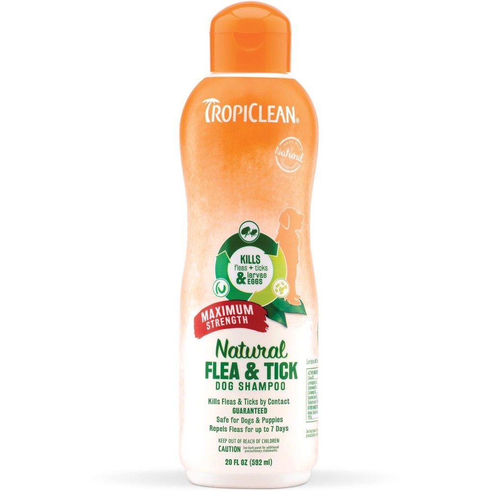Tropiclean Natural Flea & Tick Maximum Strength Shampoo  20oz.