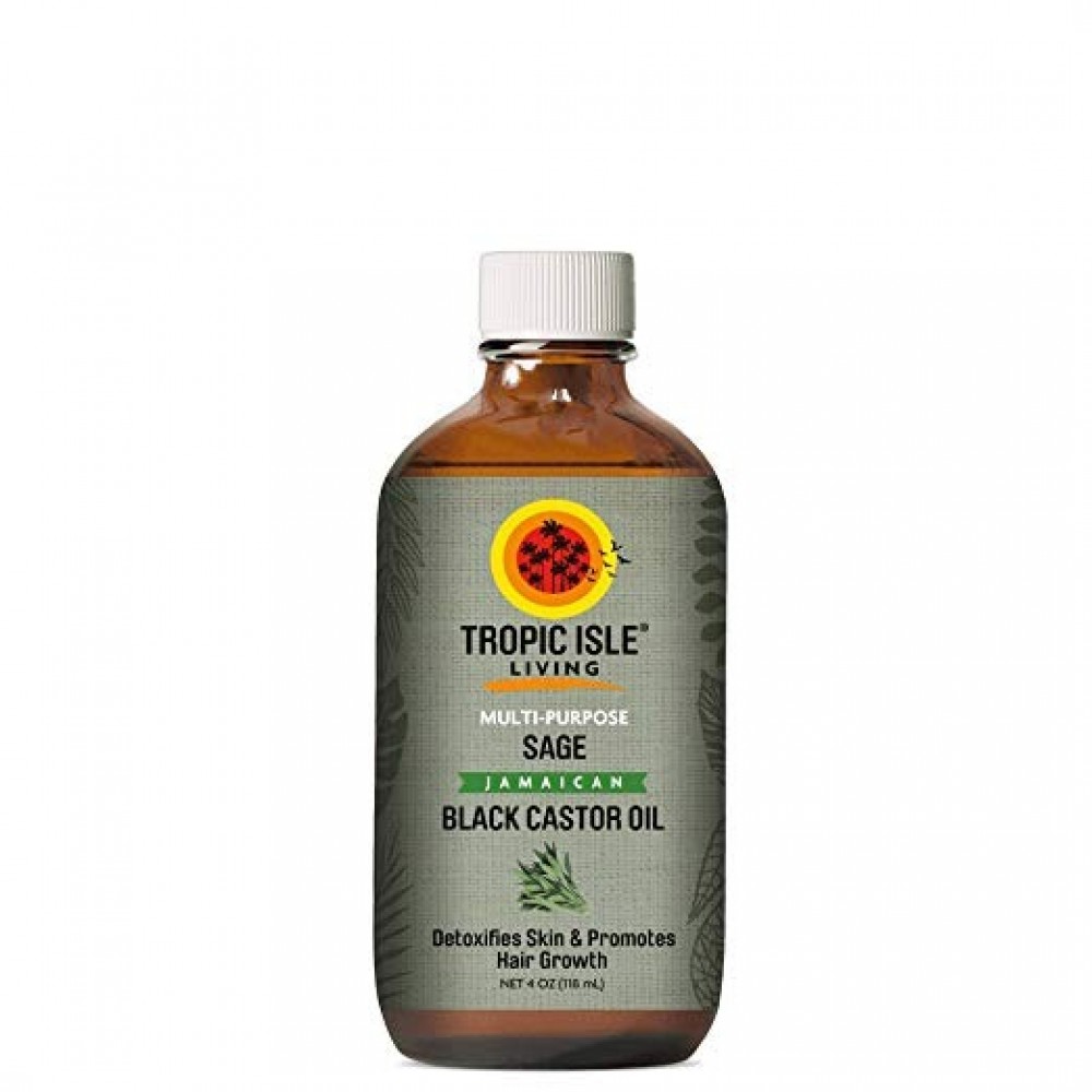 Tropic Isle Living Jamaican Black Castor Oil With Sage 4 oz.